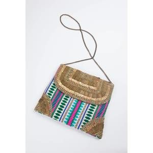 NEW ETHNIQUE maharani handmade clutch cross-body bag in gold